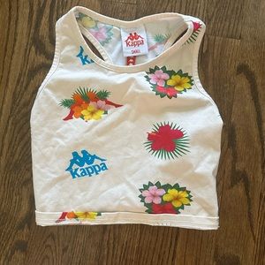 Kappa floral tank crop top, size small. Worn once.
